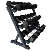 Hexagon Hanteln / Dumbbells Set 2,5-30kg (12x Paar) mit Gestell / Rack